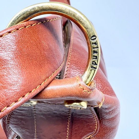 Marino Orlandi Italian Cognac Leather Convertible Bucket Bag Backpack Crossbody main image 5